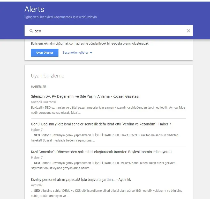 google alerts