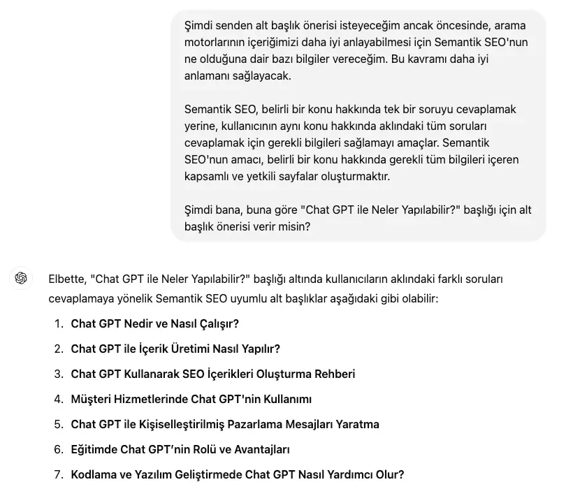 chatgpt eğitme örneği